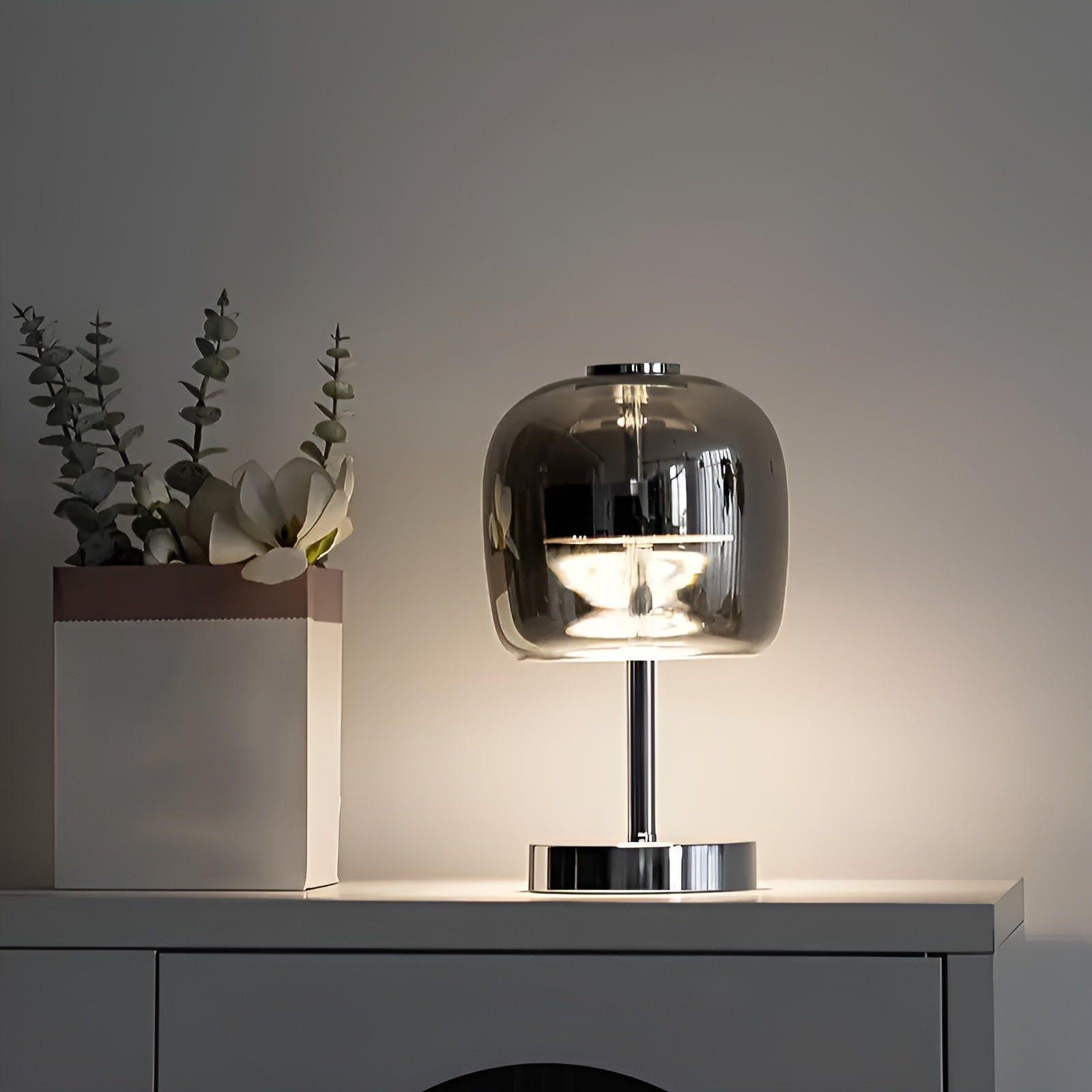 Portable - Lampe de table élégante en verre miroir