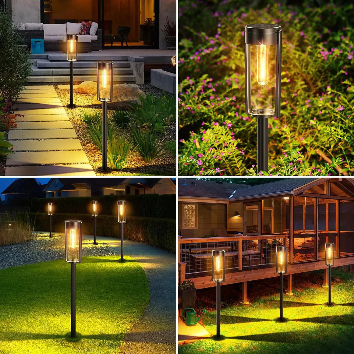 SereneGlow - lampes solaires sophistiquées pour passerelles
