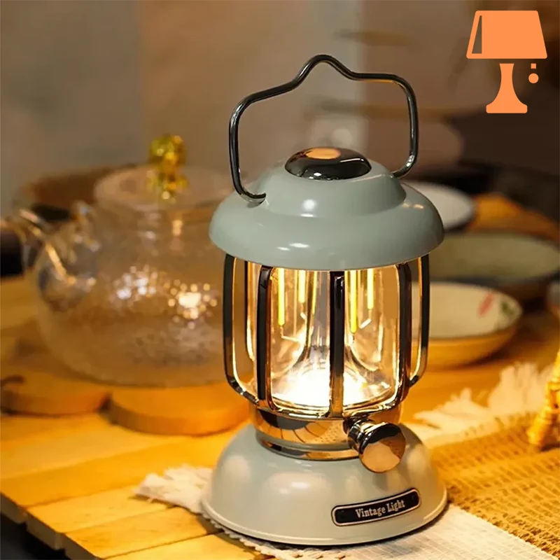 LumiHeritage - Lanterne LED vintage avec cage en métal