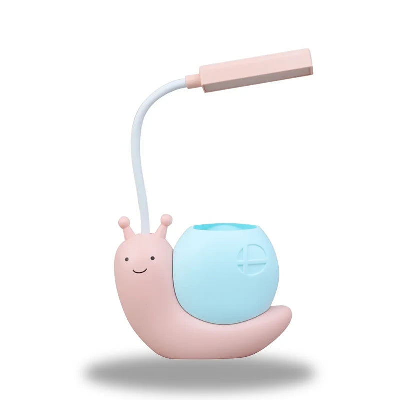SnailGlow - Lampe de bureau adorable et support à stylos en un