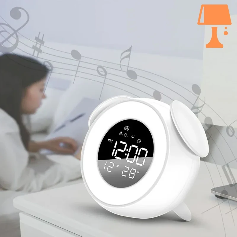 LumiTune - Réveil LED changeant de couleur avec haut-parleur Bluetooth