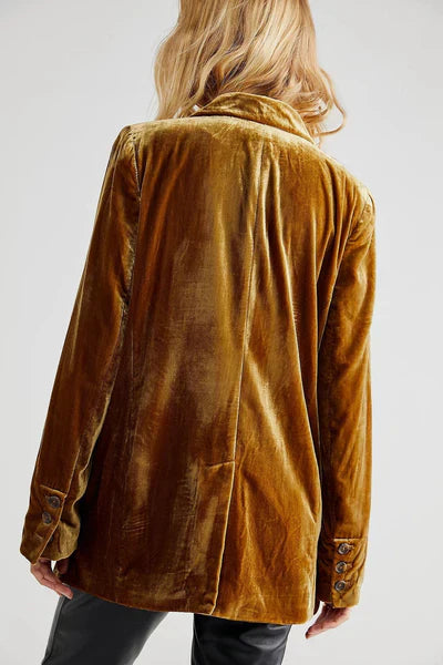 Veste en velours Sarina avec col en V