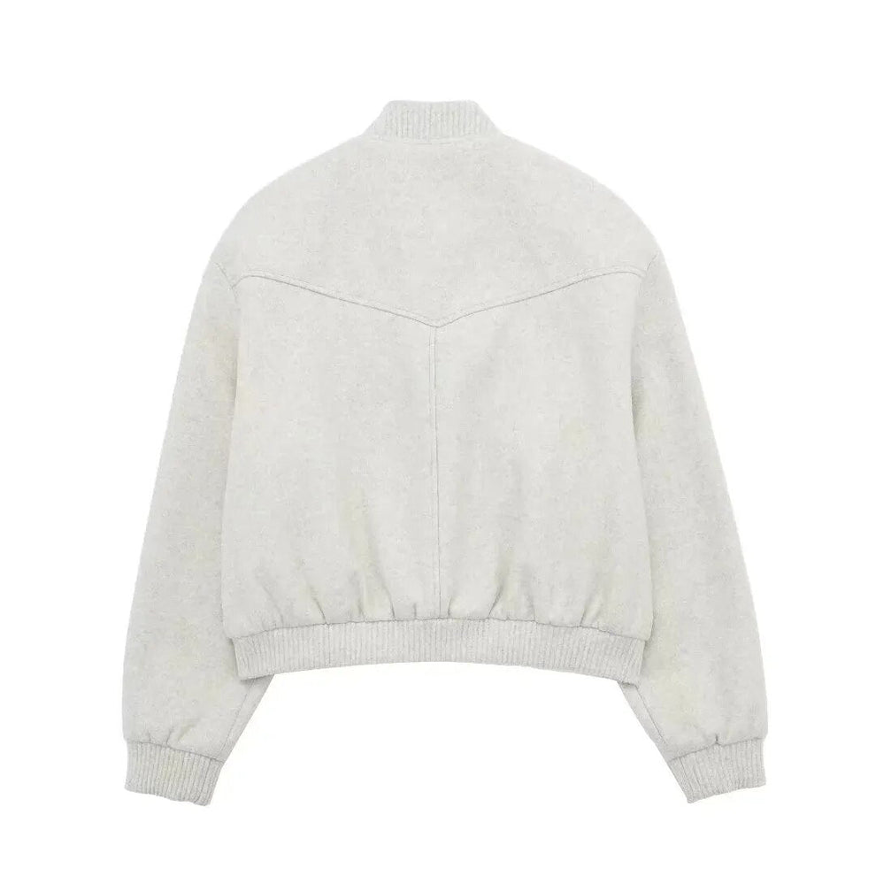 Lovise - Veste bomber raccourcie avec boutons