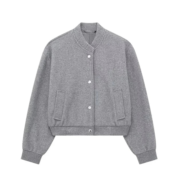 Lovise - Veste bomber raccourcie avec boutons