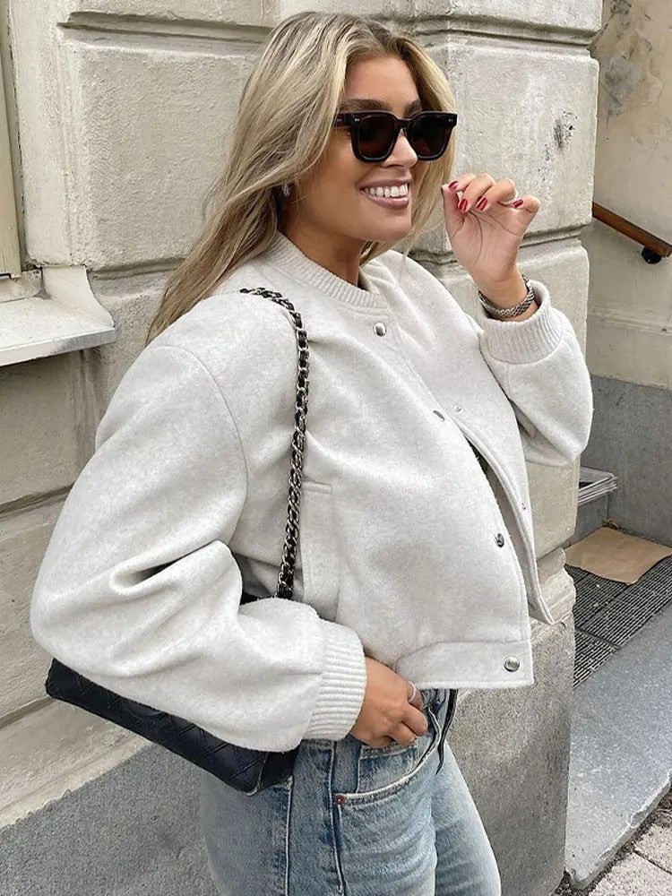 Lovise - Veste bomber raccourcie avec boutons