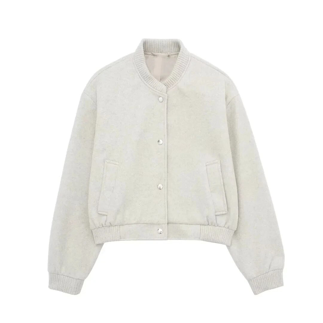 Lovise - Veste bomber raccourcie avec boutons