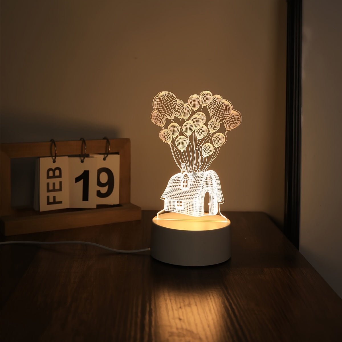 SkyGlow Ballonhuis 3D Lampe LED Lampe de Nuit USB pour l'ambiance