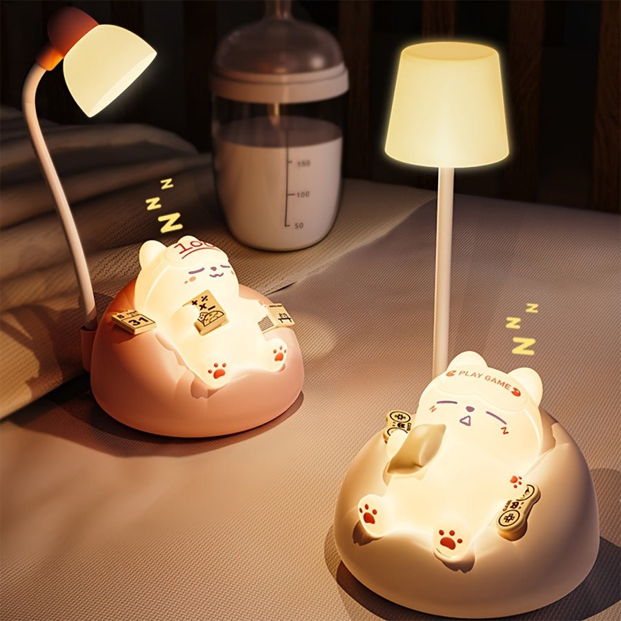 LumaKitty Douce lampe LED Chat-nuit – Lampe de lit rechargeable par USB