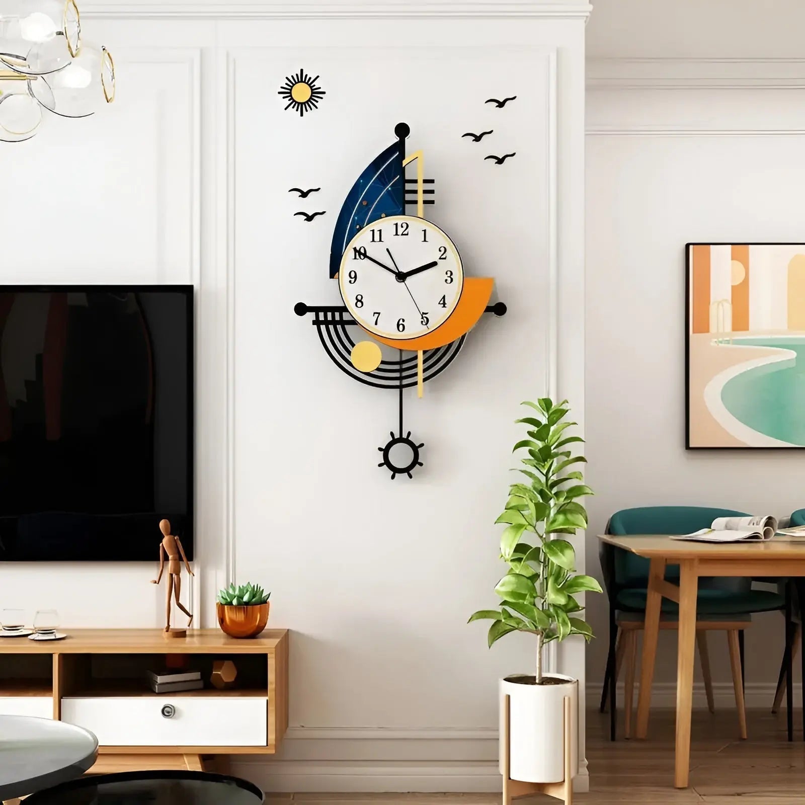 Horloge OceanTide - Horloge murale à thème nautique pour une élégance maritime