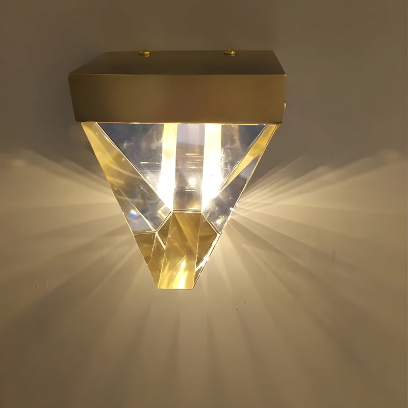 Lampe murale en cristal géométrique