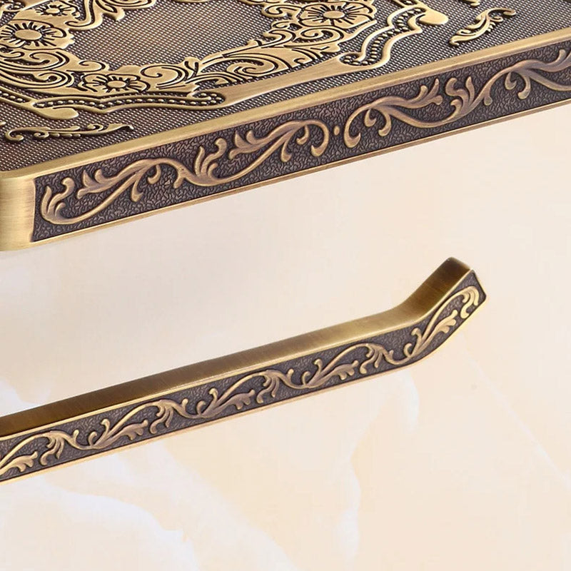 RegalHold - Support de papier toilette de style antique avec étagère