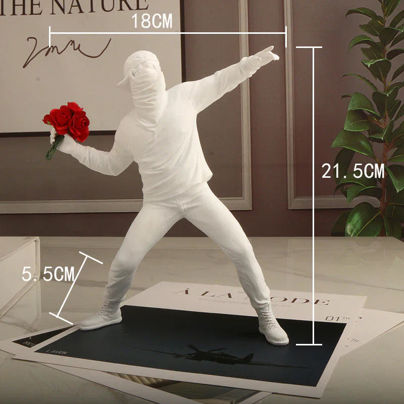 BloomThrower - Statue Moderne de Lanceur de Fleurs
