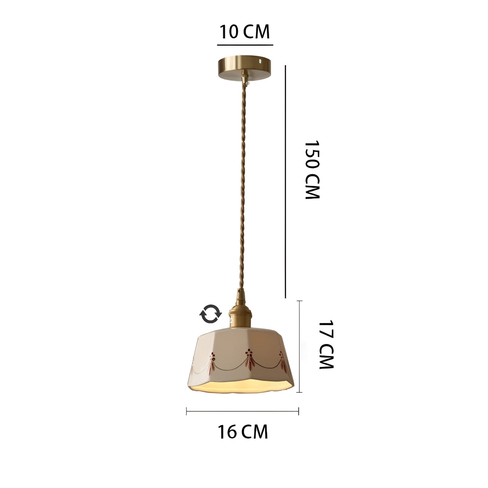 CeramiGlow - Suspension en céramique texturée avec bordure décorative