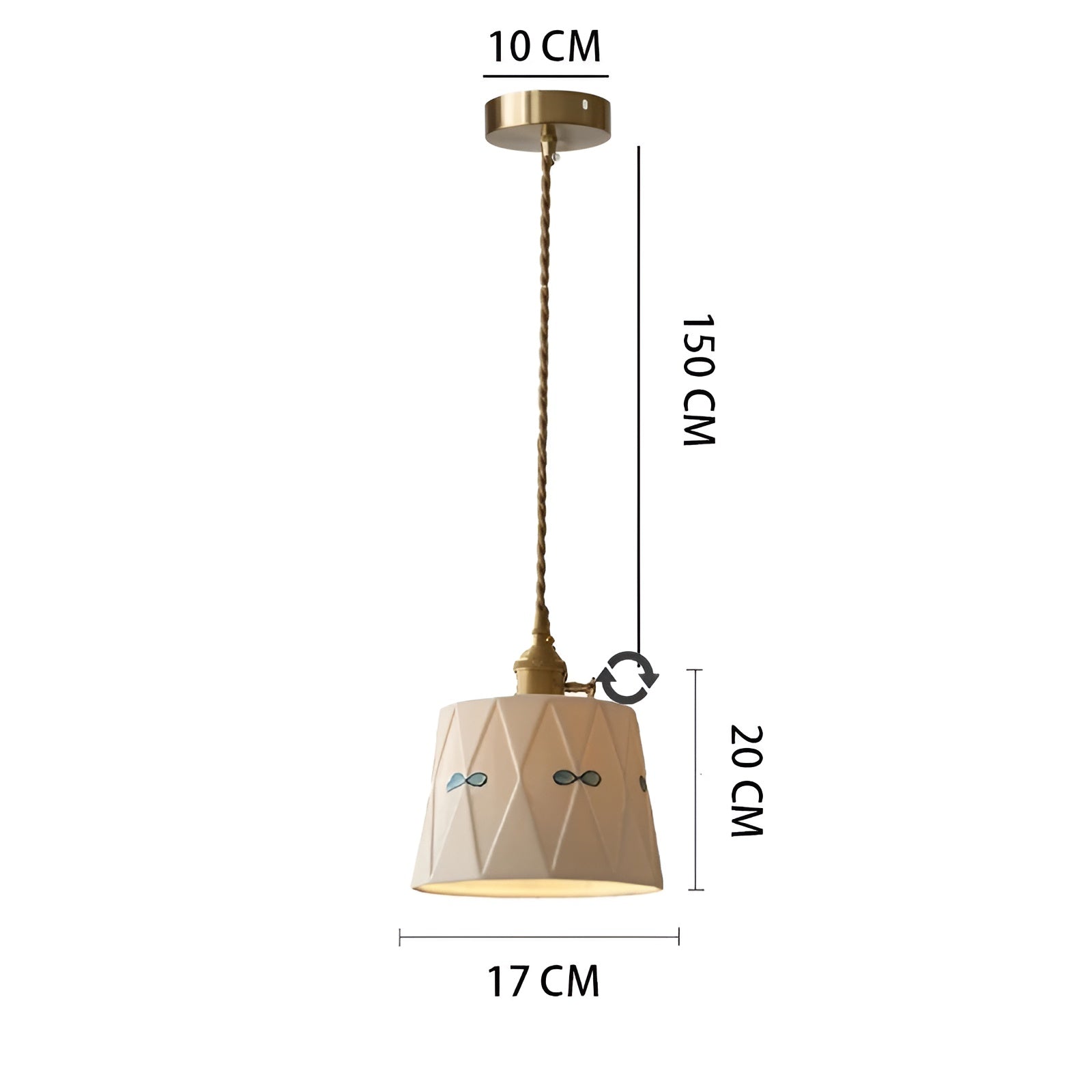 CeramiGlow - Suspension en céramique texturée avec bordure décorative