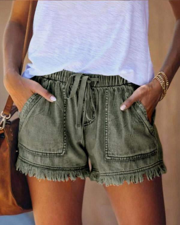 Shorts Chic Astrid avec cordon et coupe ajustée