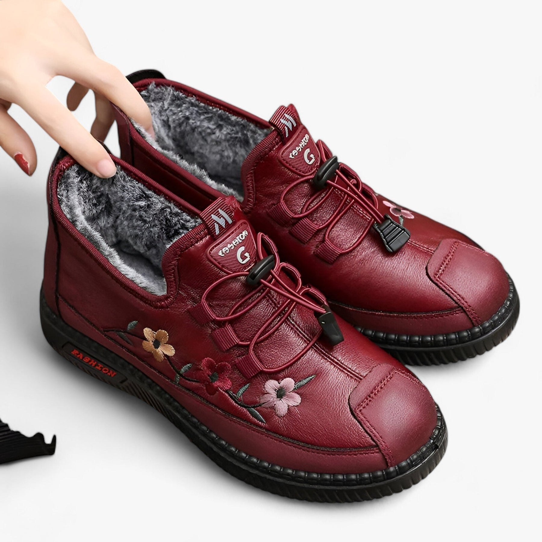Sofia chaussures antidérapantes brodées de fleurs