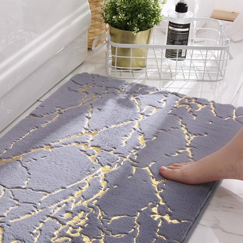 Tapis de bain antidérapant - Élégant tapis de bain avec design doré