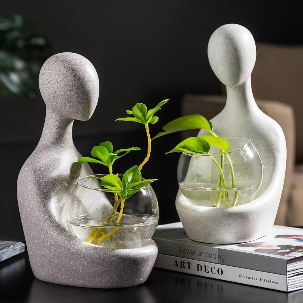 Vase hydroponique illuminé LumiRoot – Design transparent moderne