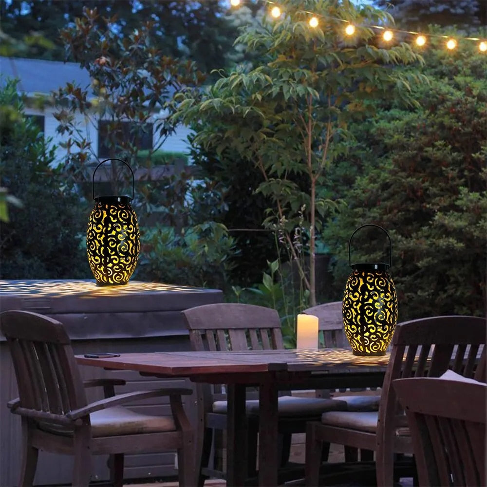 SolarLuxe – Élégante lanterne solaire avec lumière LED chaude pour éclairage extérieur