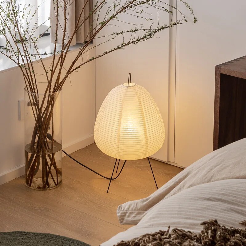 LumiGlow Lampe en papier de riz japonais – Éclairage intérieur élégant