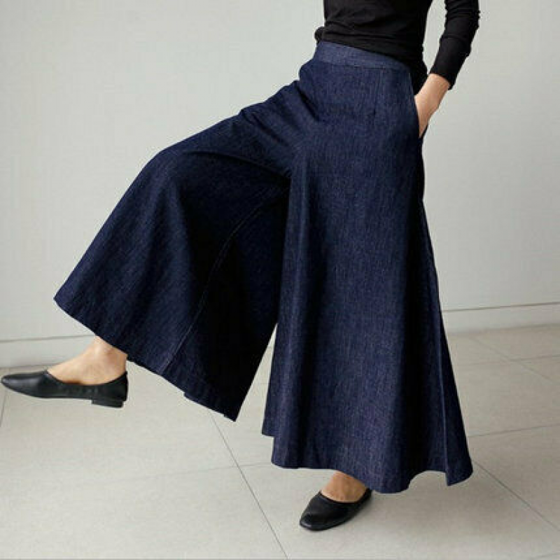 Sel- Pantalons à Jambe Largue et Coupe Détendue