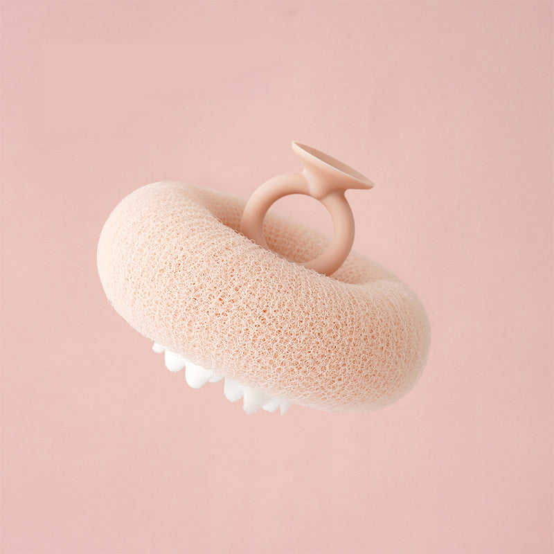 PurePuff - Éponge de bain et gommage en forme de beignet
