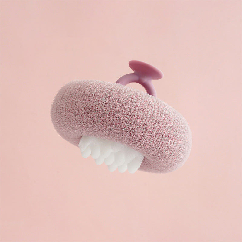 PurePuff - Éponge de bain et gommage en forme de beignet