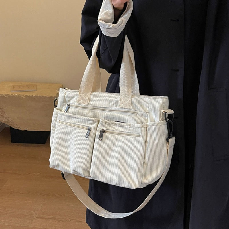 Vanza | Sac en velours côtelé de couleur unie