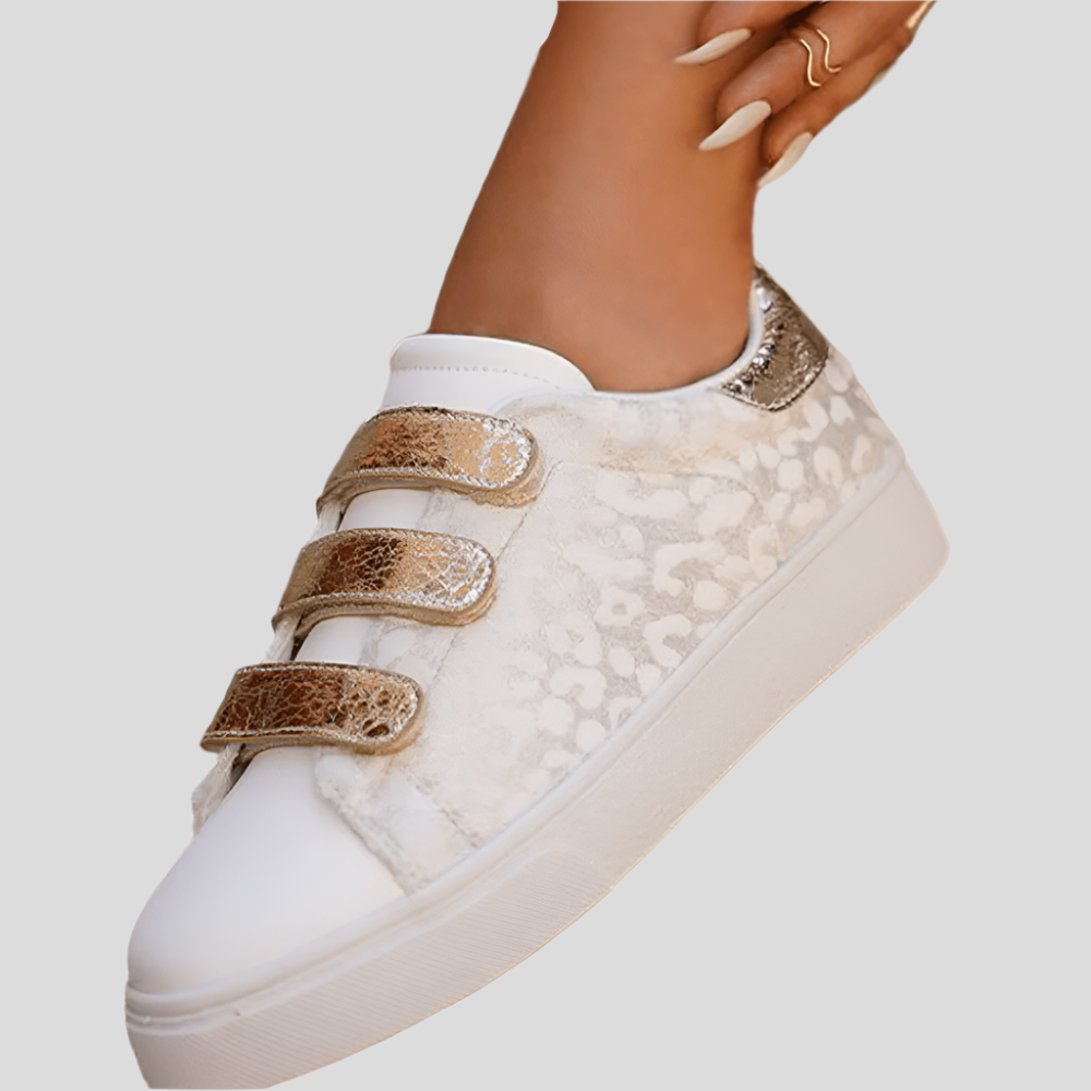 Valerina - Baskets Femme avec Brides Dorées