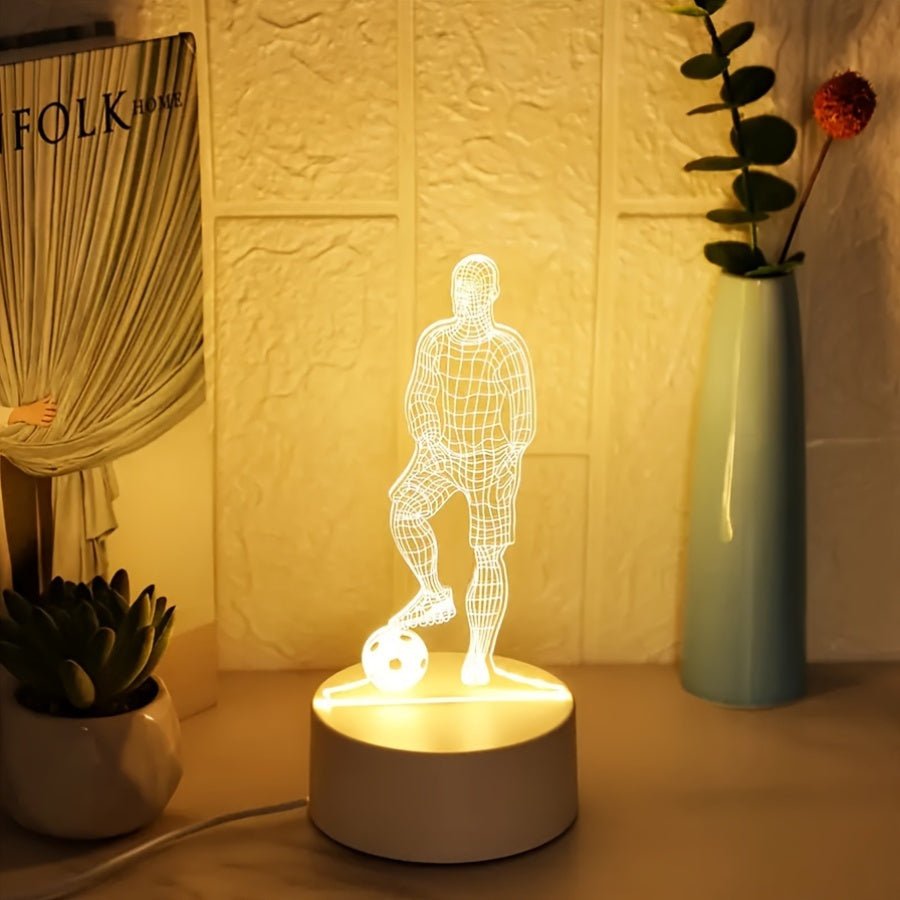 Lampe de table LED pour joueur de football StrikerLite 3D – Illusion lumineuse sportive pour la décoration