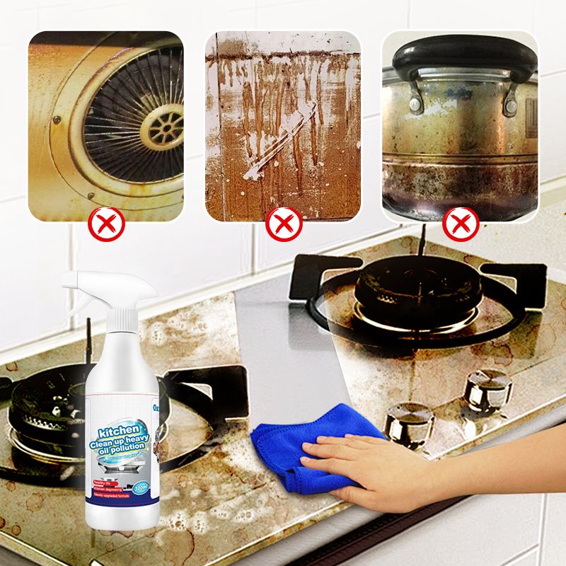 GlansRen Spray de Cuisine Tout-En-Un – Éliminateur de Graisse Efficace pour le Nettoyage de Cuisine