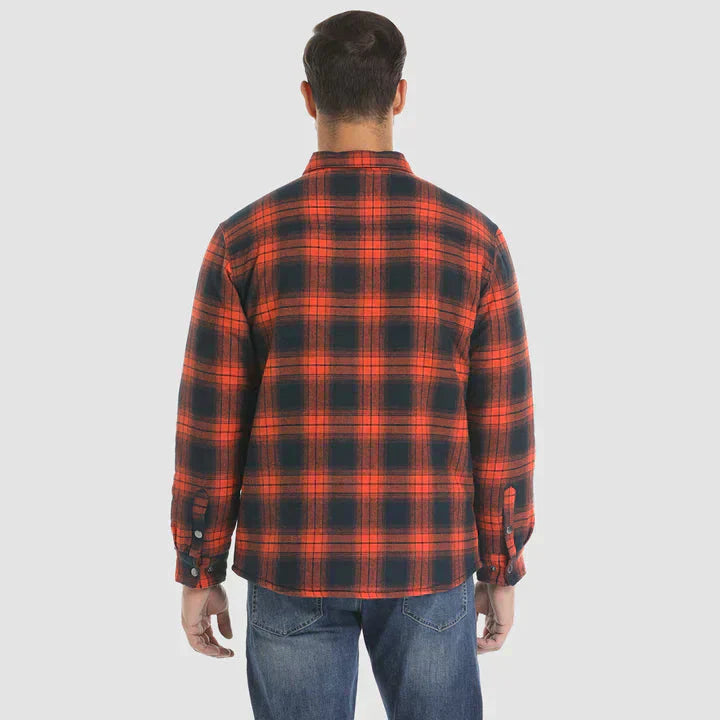 Veste en flanelle pour homme Chemise à manches longues rembourrée à carreaux Manteau à boutons épais Vêtements d’extérieur pour l’hiver
