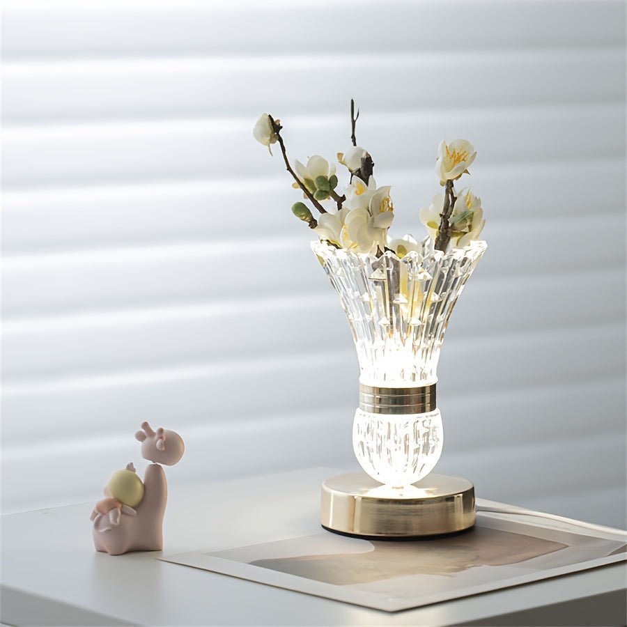 CrystalGlow Lampe à LED élégante – Lumière réglable pour une élégance ambiante