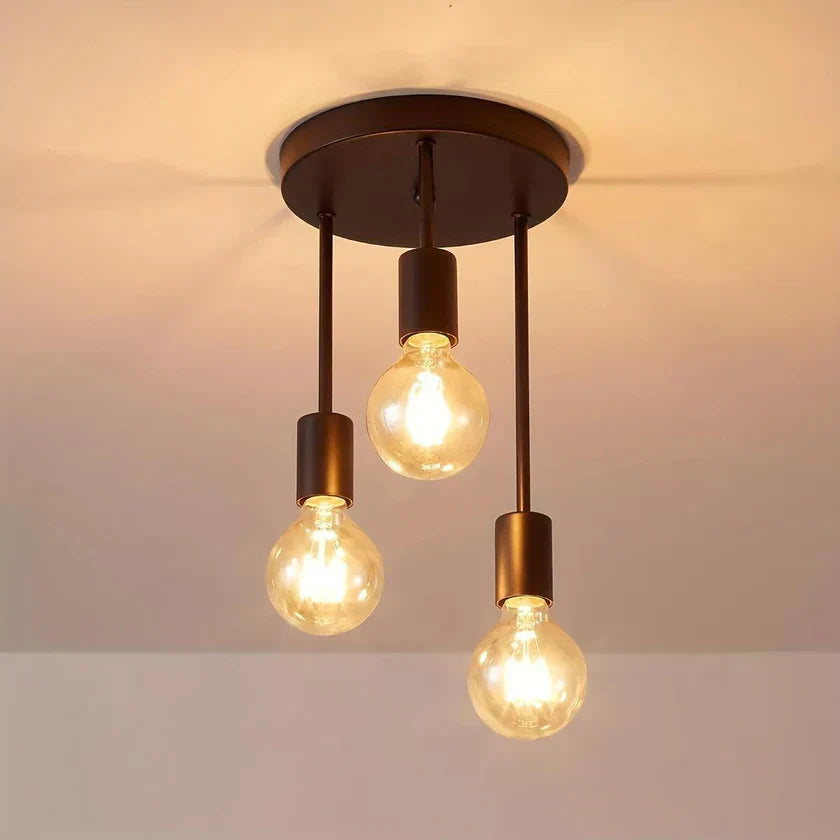 RetroLuxe - Plafonnier Vintage à 3 Têtes