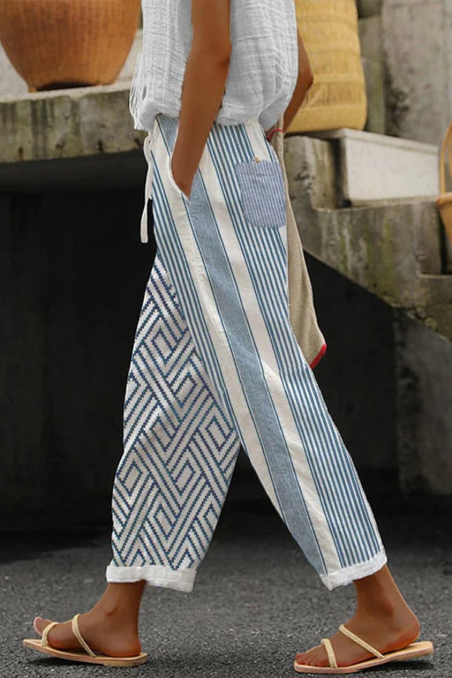 Eliza - Pantalon large imprimé et confortable