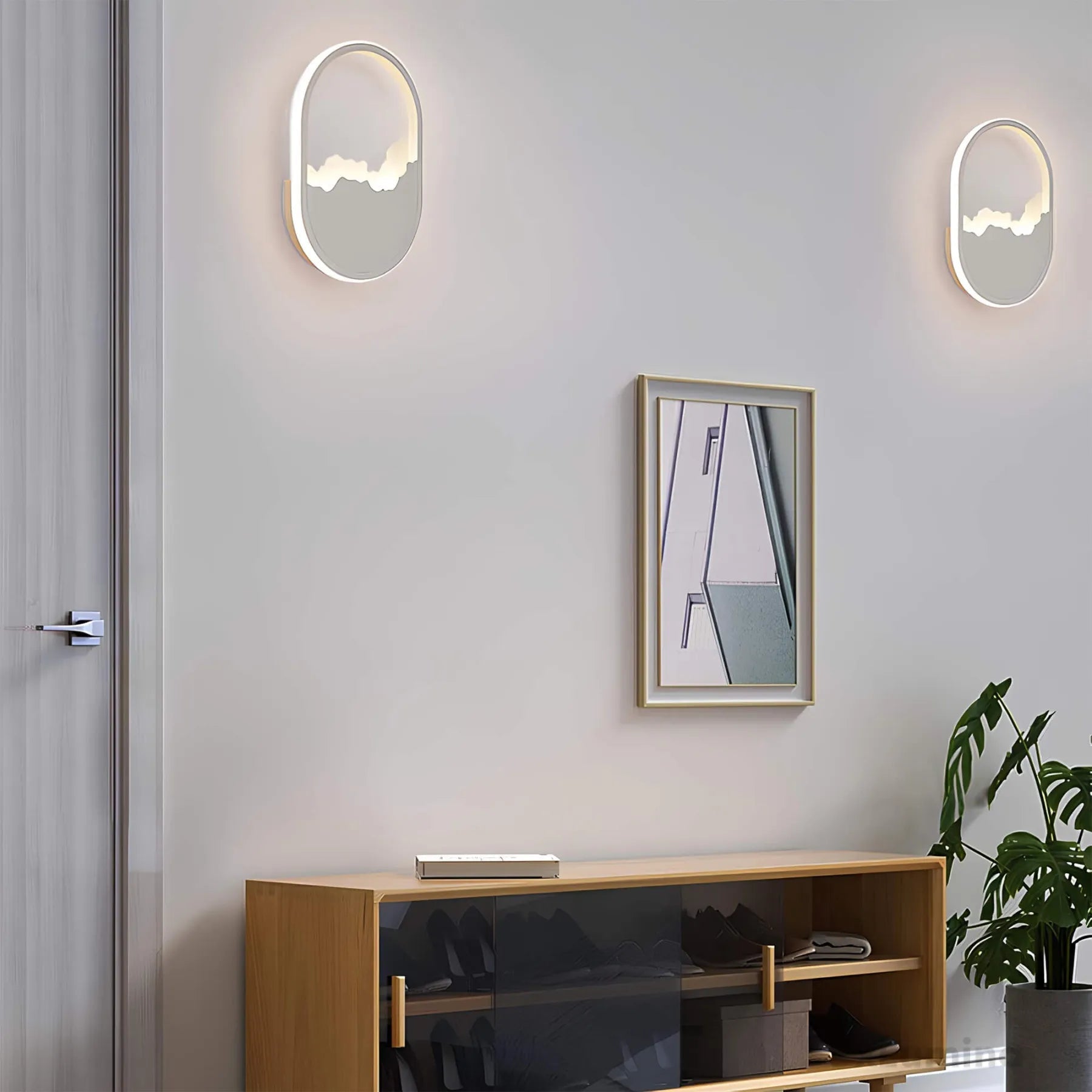 SkyGlow – Applique murale circulaire minimaliste avec découpe en Cloudscape