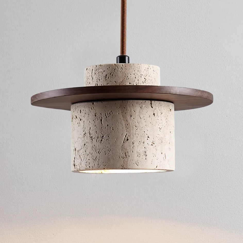 Lampe suspendue en travertin